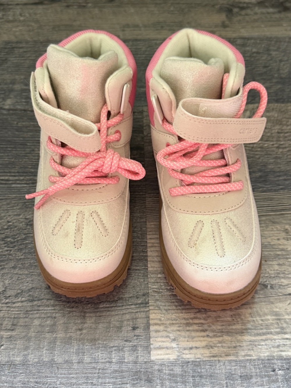 Carter’s Girls Pink Lace-Up Boots Size 12Cozy High Top Boots Winter